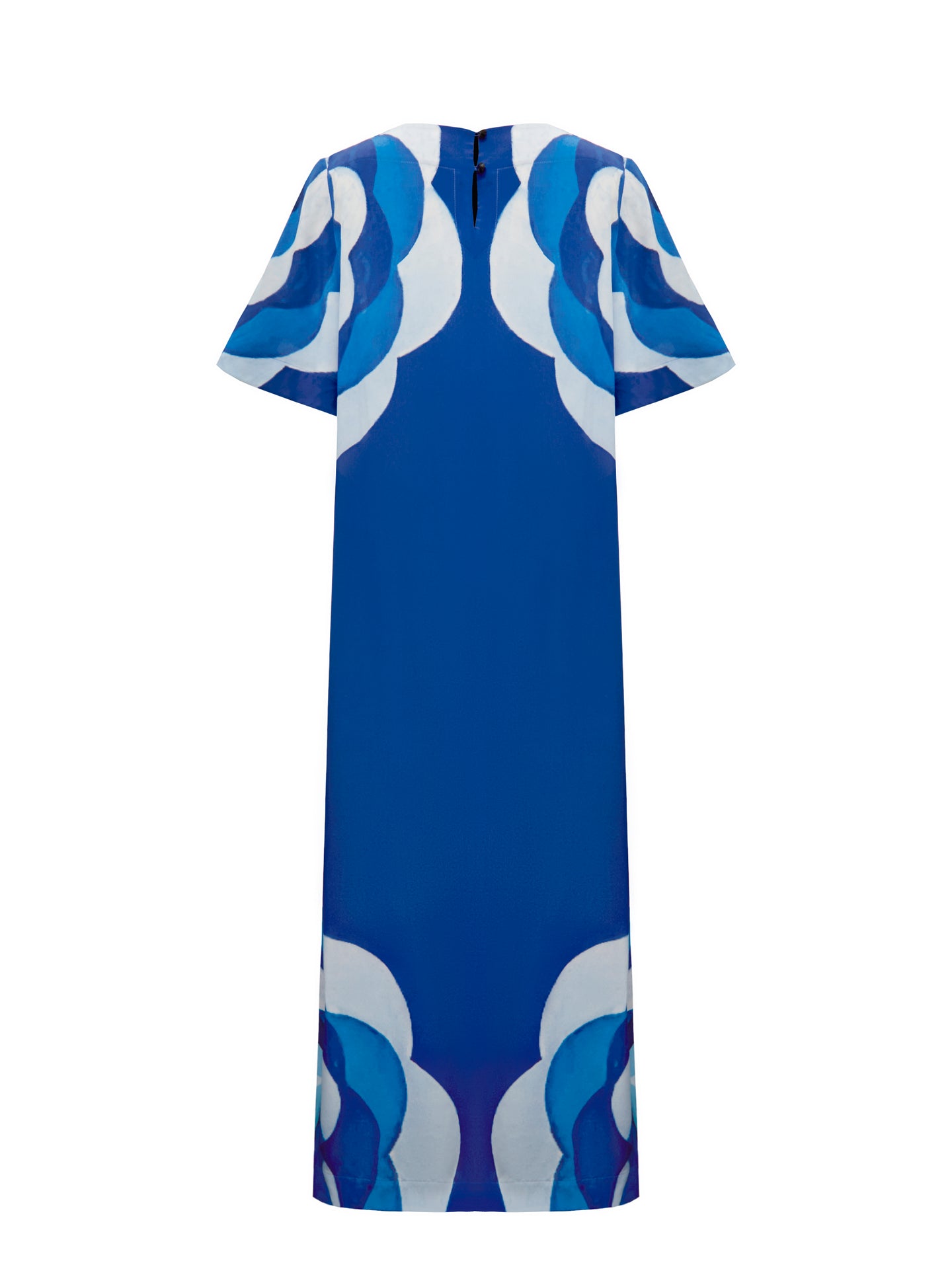 Sintra silk hand-painted tile print dress