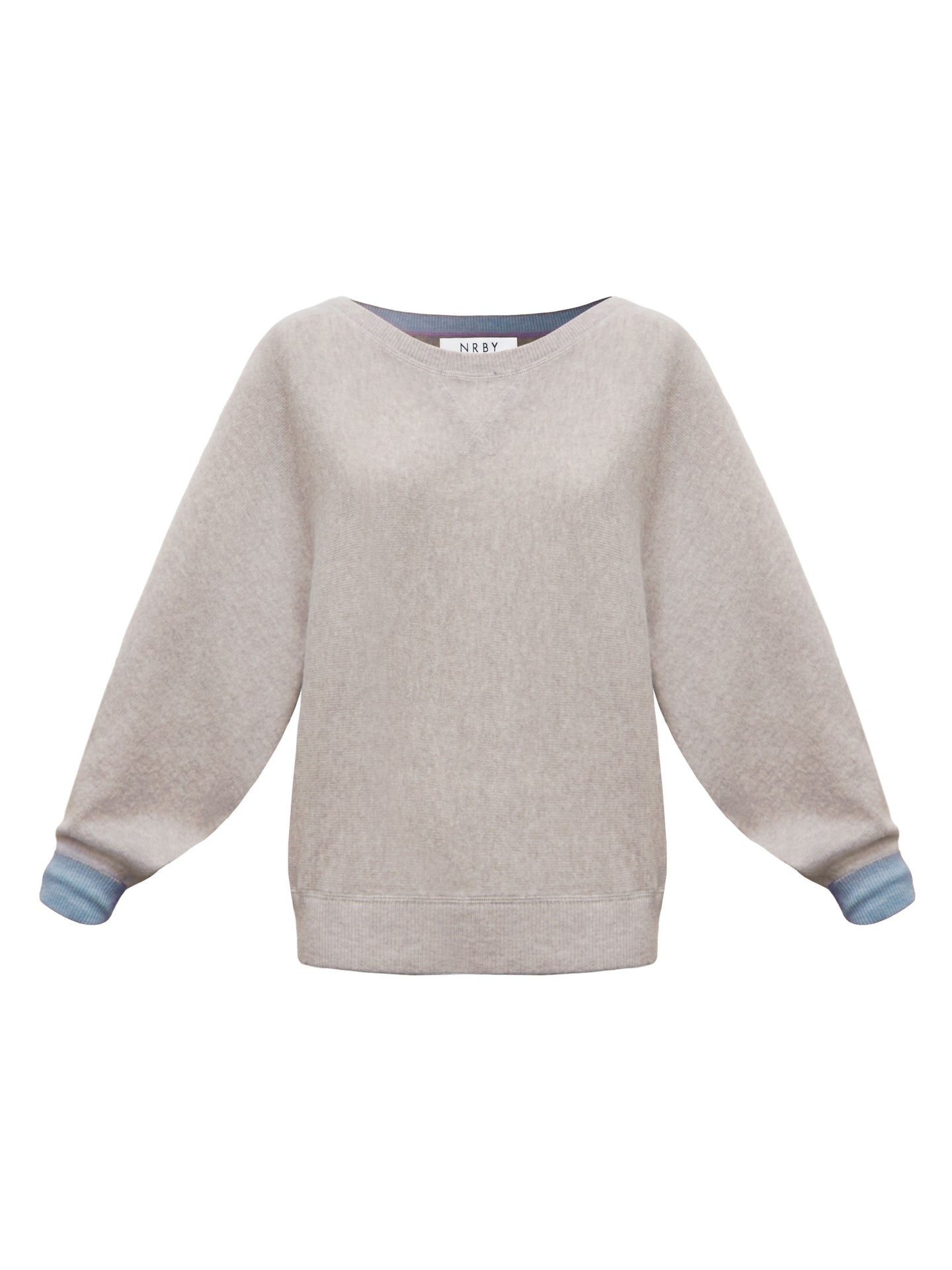 Sleepy Joe merino cashmere sweater - Sand with Aqua