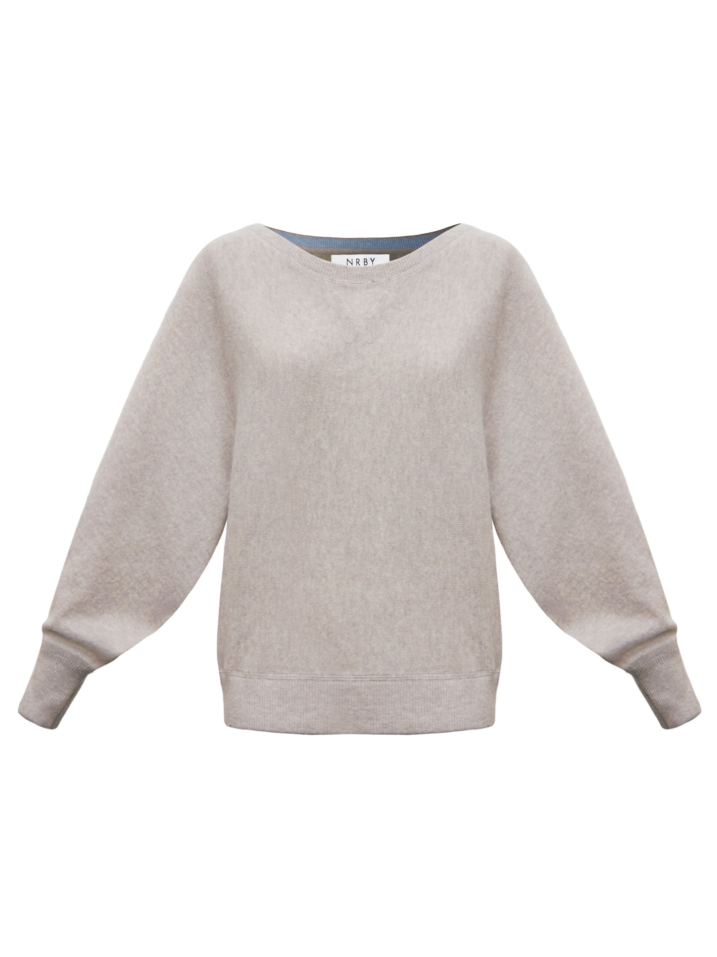 Sleepy Joe merino cashmere sweater - Sand with Aqua