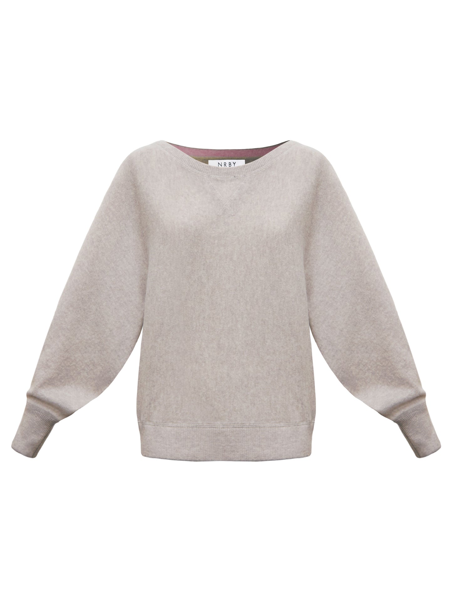 Sleepy Joe merino cashmere sweater - Silver Grey with Pink