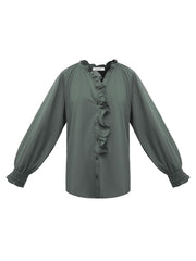 Stevie cotton frill shirt - Khaki