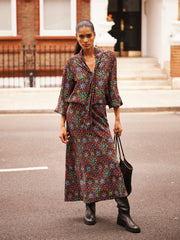 Tabby silk kaleidoscope skirt