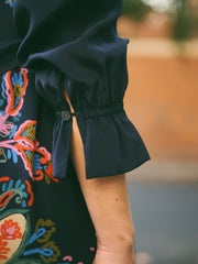 Tamara Silk Paisley Placement Print Dress