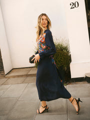 Tamara Silk Paisley Placement Print Dress