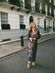 Tamara Silk Paisley Placement Print Dress