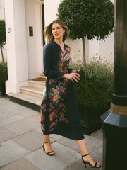 Tamara Silk Paisley Placement Print Dress