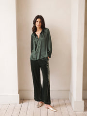 Teagan silk satin shirt - Khaki