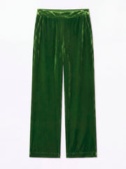 Thea silk blend velvet trouser - Moss Green | NRBY Clothing