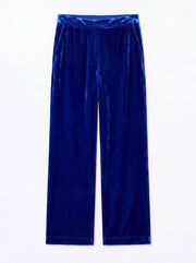 Thea silk blend velvet trouser - Lapis Blue | NRBY Clothing