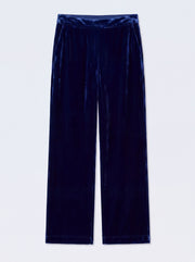 Thea Silk Blend Velvet Trouser - Midnight