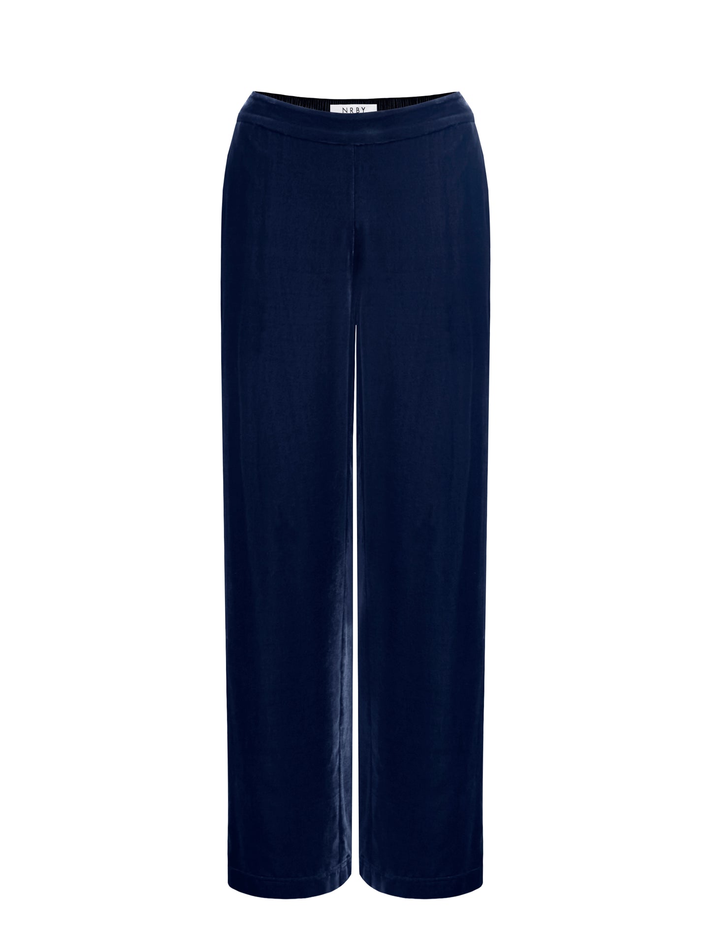 Thea silk blend velvet herringbone side stripe trouser - Denim Blue