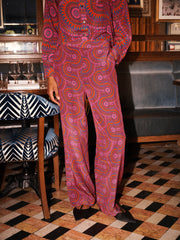 Silk Shirt & Silk Palazzo Trouser - Pink Batik