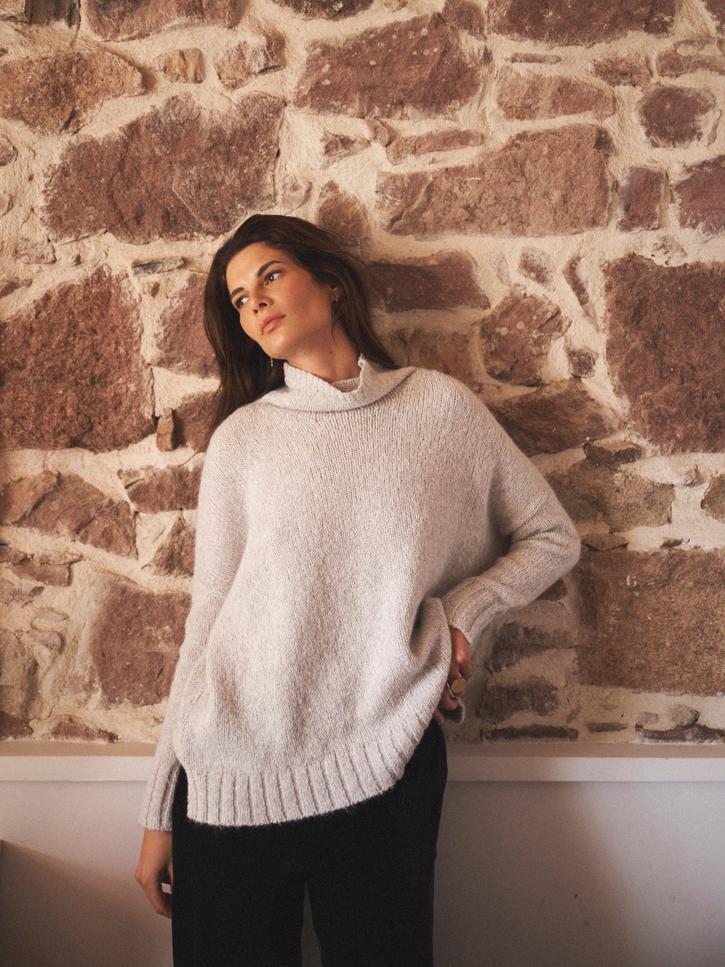 Jana alpaca blend sweater - Silver Grey