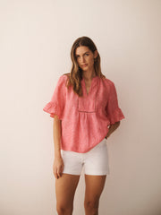 Myla cotton jean short - White