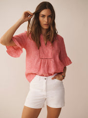 Tilly linen top - Cherry red | NRBY Clothing