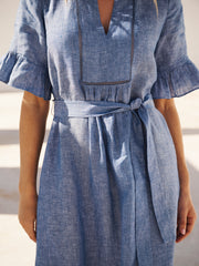 Tonia linen dress - Denim Blue | NRBY Clothing