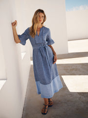 Tonia linen dress - Denim Blue | NRBY Clothing