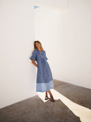Tonia linen dress - Denim Blue | NRBY Clothing