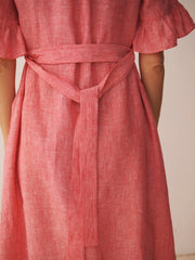 Tonia linen dress - Cherry Red | NRBY Clothing