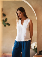 Toni linen top - White