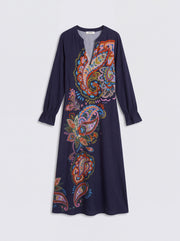 Tamara silk paisley placement print dress | NRBY Clothing