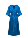 Tatiana silk satin maxi dress - Peacock Blue