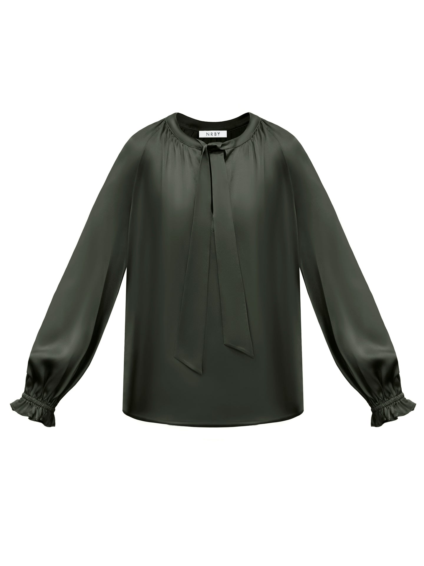 Teagan silk satin shirt - Khaki