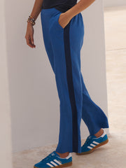 Thea linen side stripe trouser - Blue / Navy | NRBY Clothing
