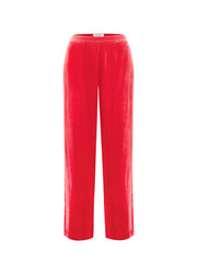 Thea velvet wide leg palazzo trousers - Hibiscus