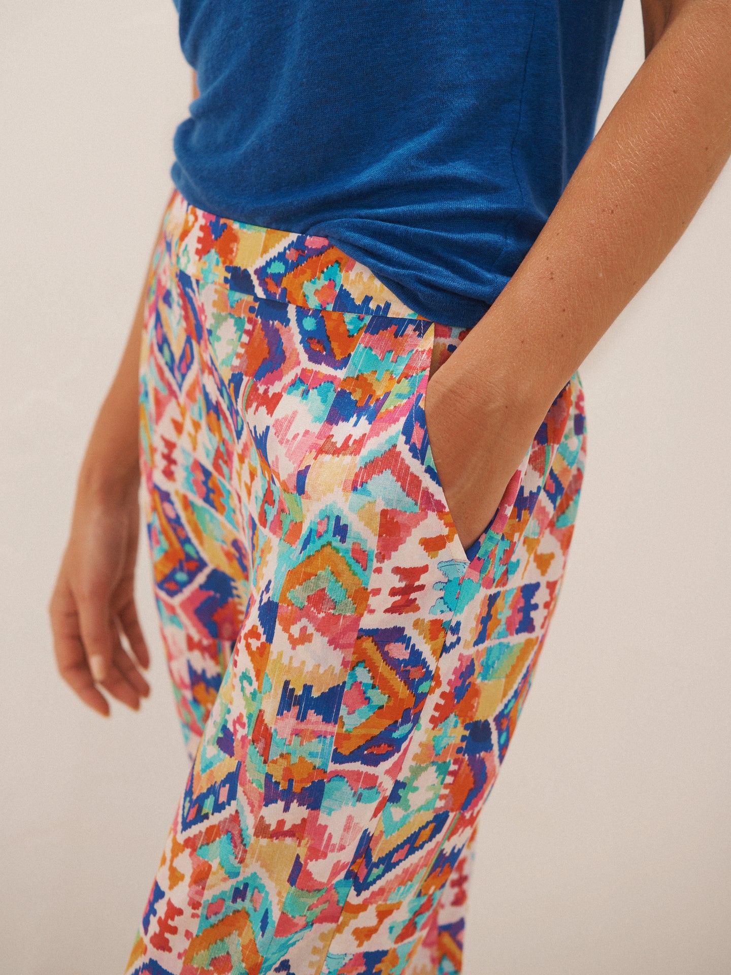 Thea silk kilim print trouser