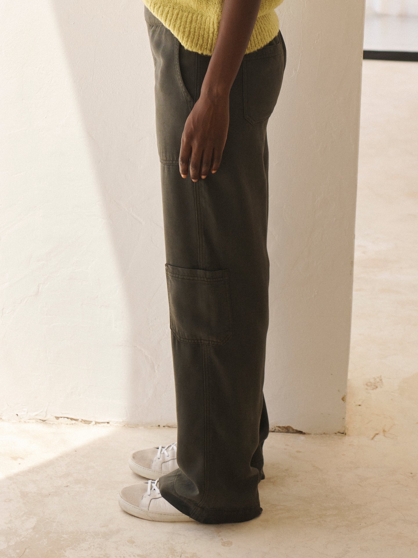 Thea tencel wide leg cargo pant - Khaki