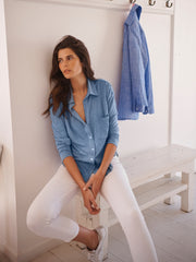 Tommy linen jersey shirt - Cornflower Blue | NRBY Clothing
