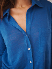 Tommy linen jersey shirt - Cobalt | NRBY Clothing