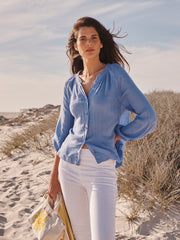 Margot gauze linen shirt - Cornflower Blue | NRBY Clothing
