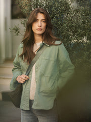 Skylar oversized cotton jacket - Soft Green