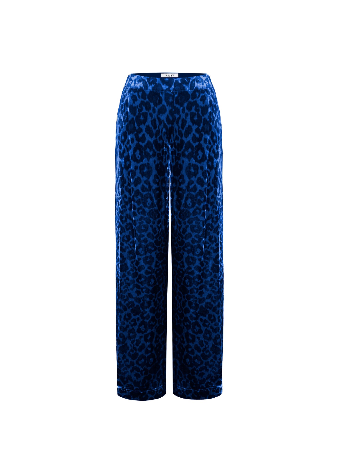 Thea velvet animal print trousers - Turquoise Animal Print