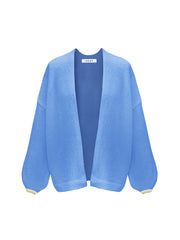 Misha alpaca blend tipped cardigan - Provence Blue / Pistachio | NRBY Clothing