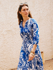 Dionne silk tile print dress | NRBY Clothing