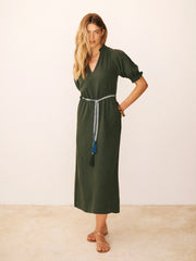 Shirley Cotton Double Cloth Dress - Khaki | NRBY Clothing