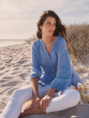 Margot gauze linen shirt - Cornflower Blue | NRBY Clothing