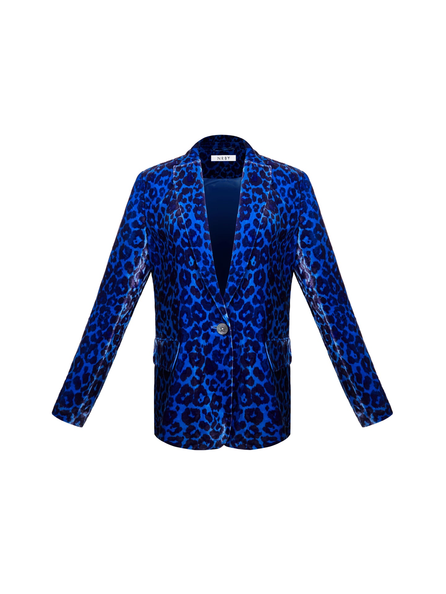 New May velvet animal print jacket - Turquoise Animal Print