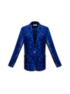 New May velvet animal print jacket - Turquoise Animal Print