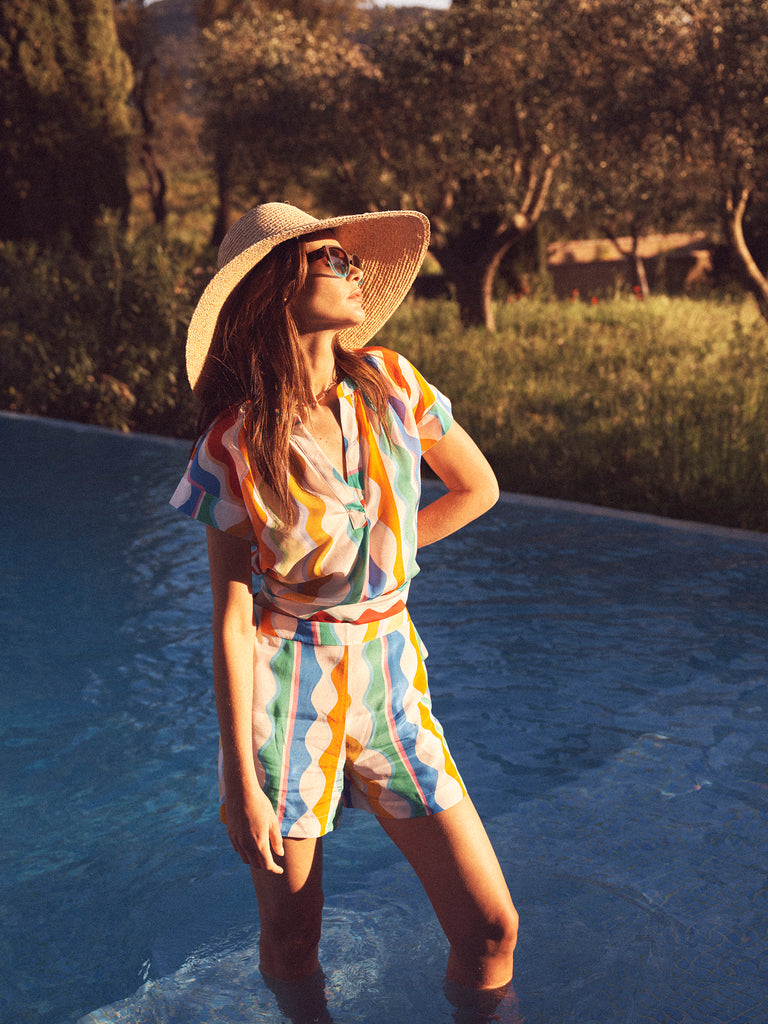 Summer Silk Wave Print Top | NRBY Clothing