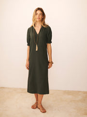 Shirley Cotton Double Cloth Dress - Khaki | NRBY Clothing