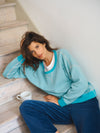 Jojo reversible cotton cashmere sweater - Light Grey / Light Blue