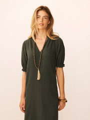 Shirley Cotton Double Cloth Dress - Khaki | NRBY Clothing