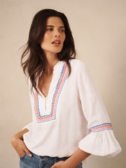 Vaila embroidered top - White