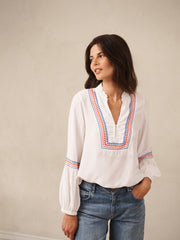 Vaila embroidered top - White