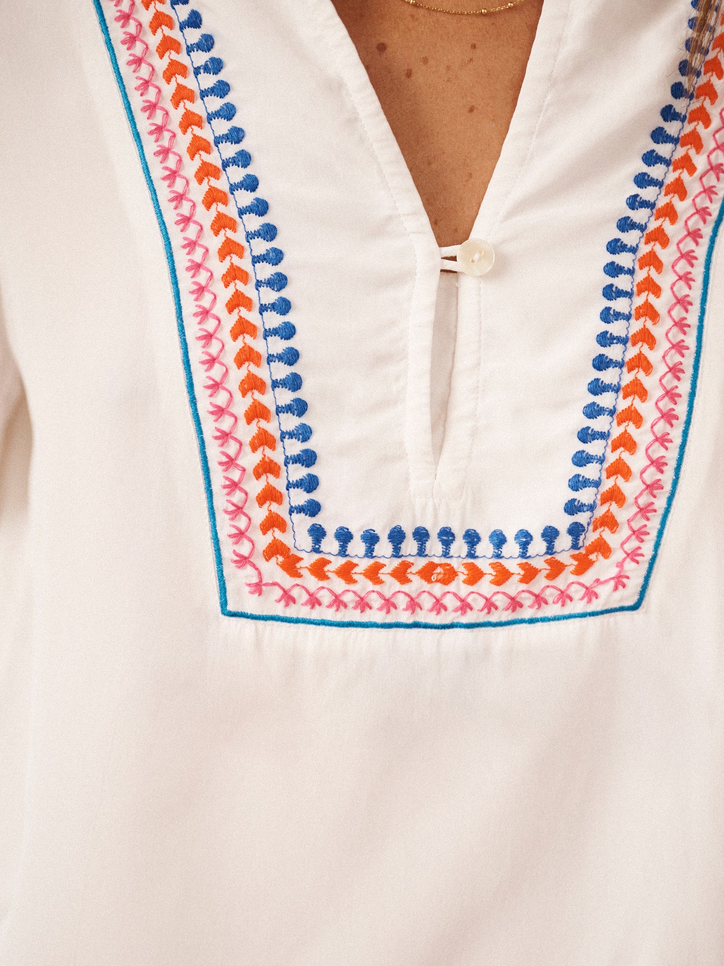 Vaila embroidered top - White