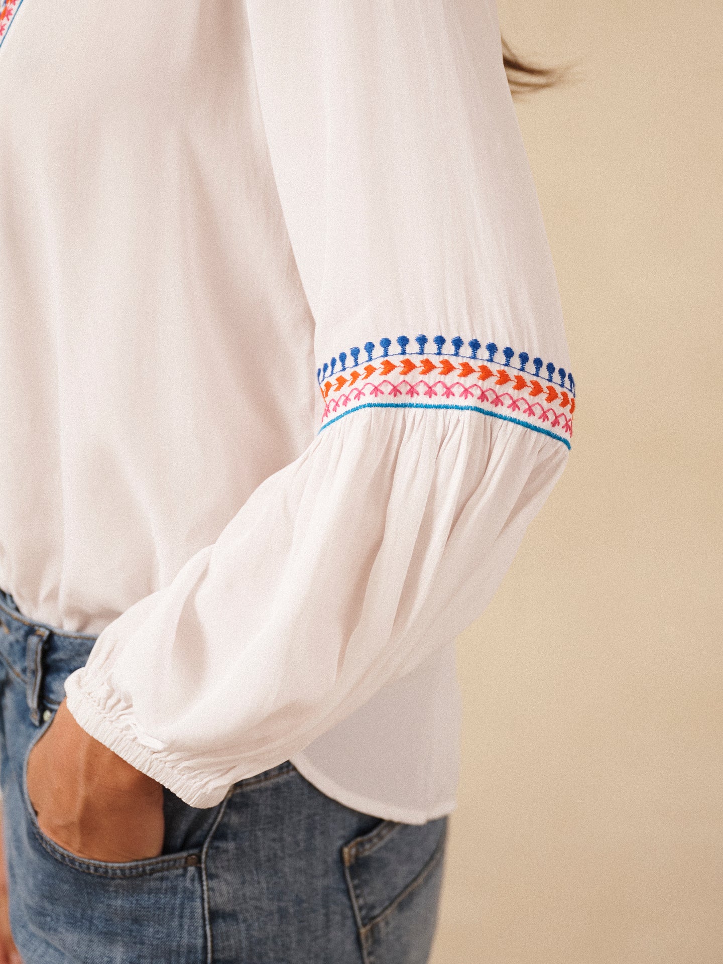 Vaila embroidered top - White
